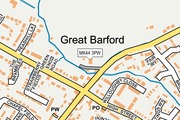 MK44 3PW map - OS OpenMap – Local (Ordnance Survey)