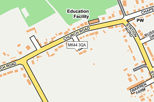 MK44 3QA map - OS OpenMap – Local (Ordnance Survey)