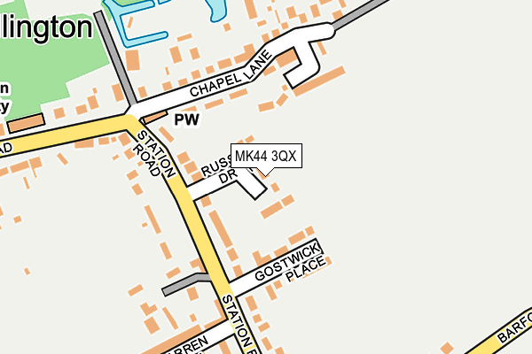 MK44 3QX map - OS OpenMap – Local (Ordnance Survey)