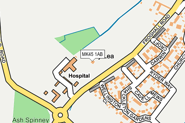 MK45 1AB map - OS OpenMap – Local (Ordnance Survey)