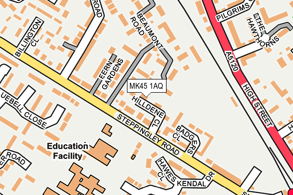 MK45 1AQ map - OS OpenMap – Local (Ordnance Survey)