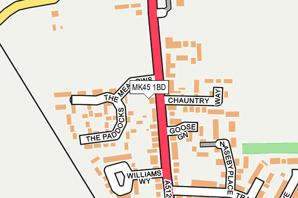 MK45 1BD map - OS OpenMap – Local (Ordnance Survey)