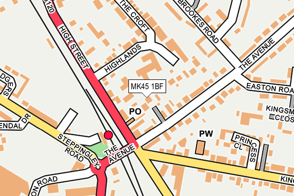 MK45 1BF map - OS OpenMap – Local (Ordnance Survey)