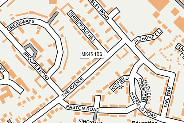 MK45 1BS map - OS OpenMap – Local (Ordnance Survey)