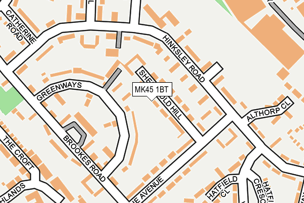 MK45 1BT map - OS OpenMap – Local (Ordnance Survey)