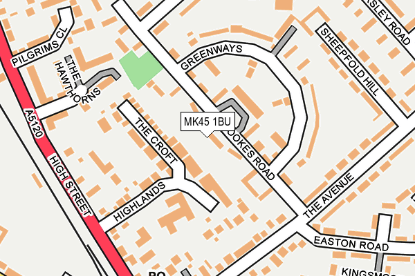 MK45 1BU map - OS OpenMap – Local (Ordnance Survey)