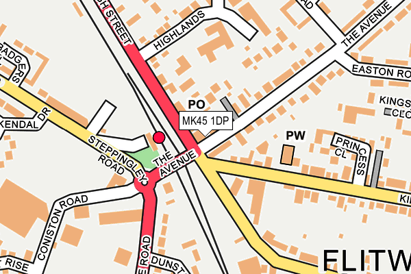 MK45 1DP map - OS OpenMap – Local (Ordnance Survey)