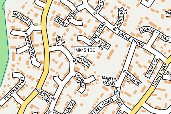 MK45 1DQ map - OS OpenMap – Local (Ordnance Survey)