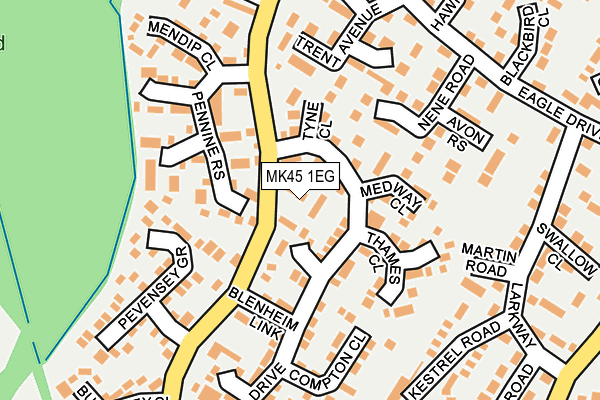 MK45 1EG map - OS OpenMap – Local (Ordnance Survey)