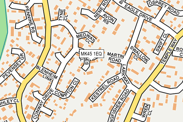 MK45 1EQ map - OS OpenMap – Local (Ordnance Survey)