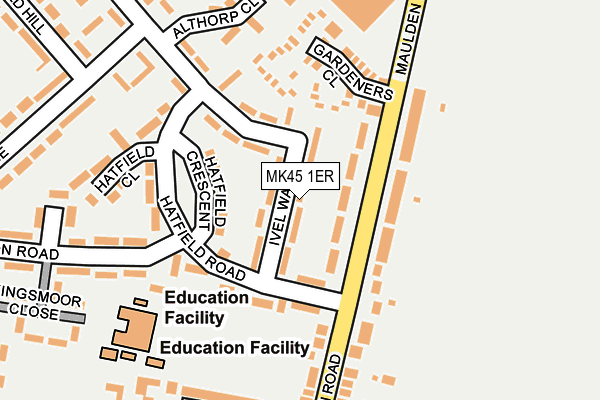 MK45 1ER map - OS OpenMap – Local (Ordnance Survey)