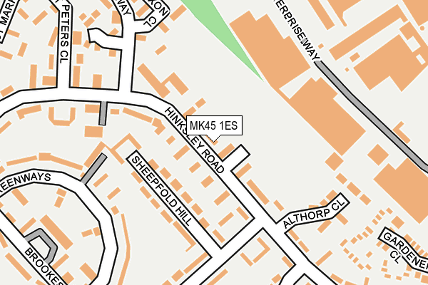 MK45 1ES map - OS OpenMap – Local (Ordnance Survey)