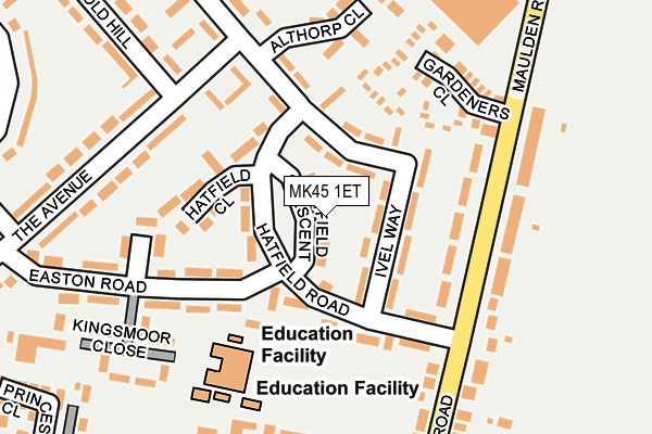 MK45 1ET map - OS OpenMap – Local (Ordnance Survey)