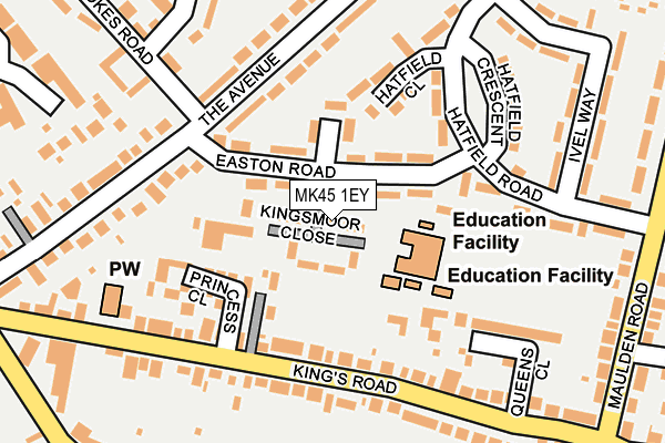 MK45 1EY map - OS OpenMap – Local (Ordnance Survey)