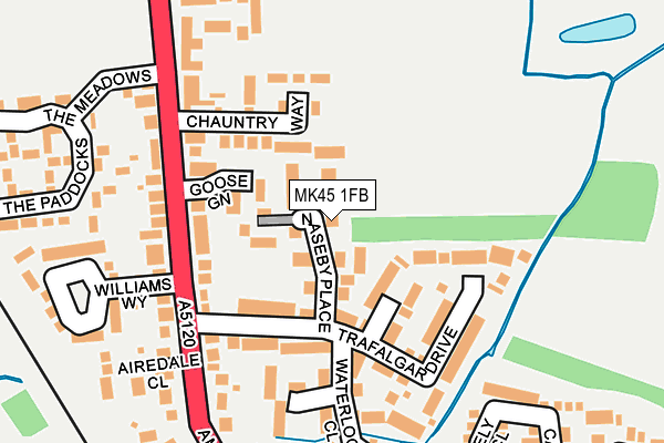 MK45 1FB map - OS OpenMap – Local (Ordnance Survey)