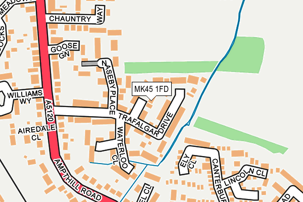 MK45 1FD map - OS OpenMap – Local (Ordnance Survey)