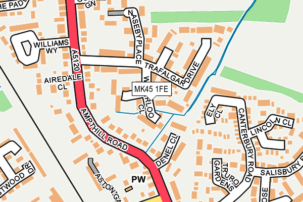 MK45 1FE map - OS OpenMap – Local (Ordnance Survey)