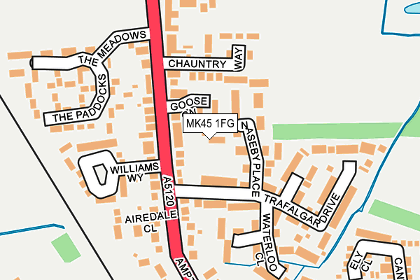 MK45 1FG map - OS OpenMap – Local (Ordnance Survey)