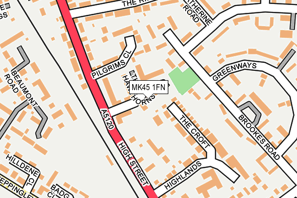 MK45 1FN map - OS OpenMap – Local (Ordnance Survey)