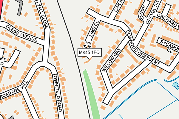 MK45 1FQ map - OS OpenMap – Local (Ordnance Survey)