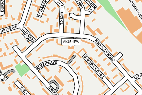 MK45 1FW map - OS OpenMap – Local (Ordnance Survey)