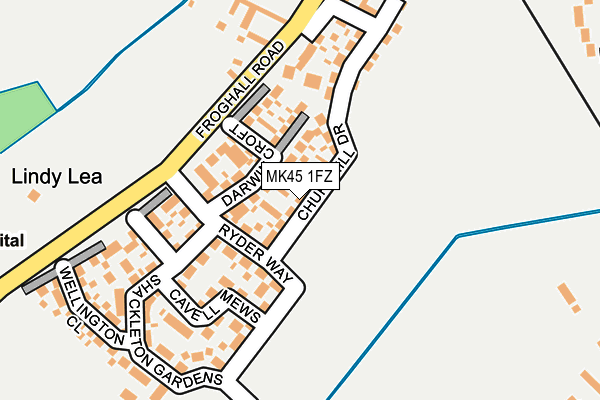 MK45 1FZ map - OS OpenMap – Local (Ordnance Survey)