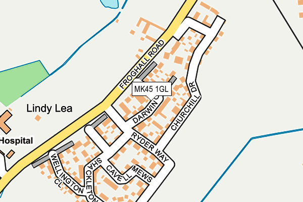 MK45 1GL map - OS OpenMap – Local (Ordnance Survey)