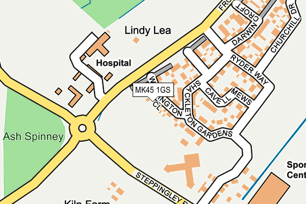 MK45 1GS map - OS OpenMap – Local (Ordnance Survey)