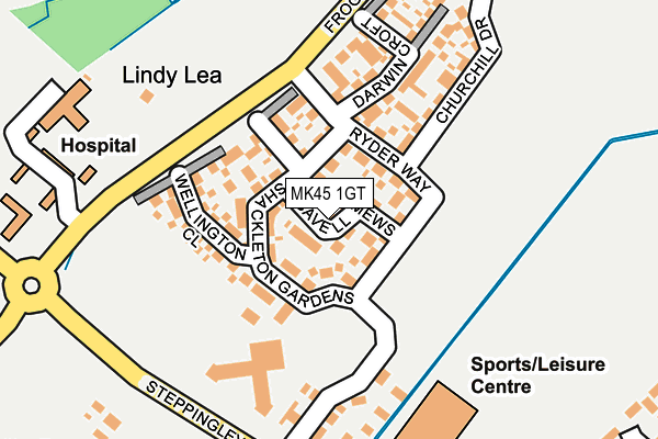 MK45 1GT map - OS OpenMap – Local (Ordnance Survey)