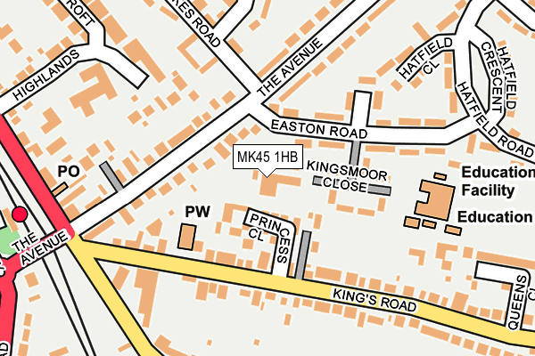 MK45 1HB map - OS OpenMap – Local (Ordnance Survey)