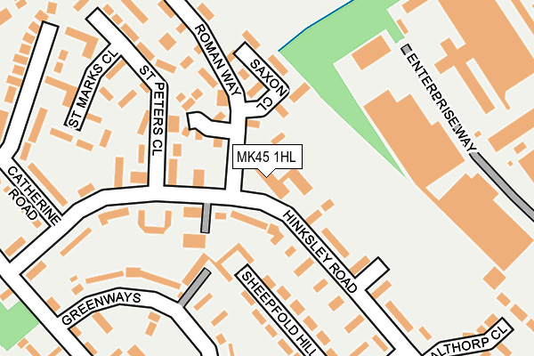 MK45 1HL map - OS OpenMap – Local (Ordnance Survey)