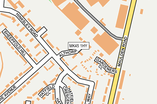 MK45 1HY map - OS OpenMap – Local (Ordnance Survey)
