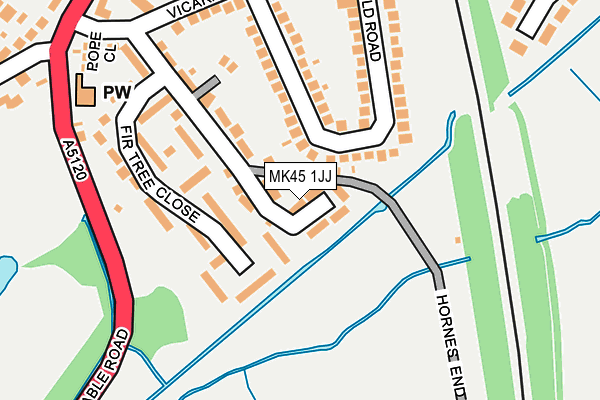 MK45 1JJ map - OS OpenMap – Local (Ordnance Survey)