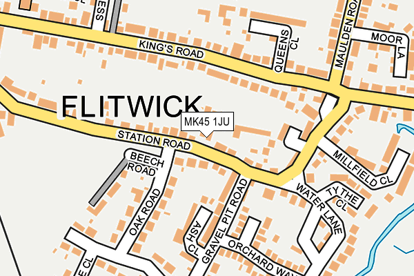 MK45 1JU map - OS OpenMap – Local (Ordnance Survey)