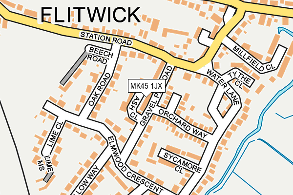 MK45 1JX map - OS OpenMap – Local (Ordnance Survey)