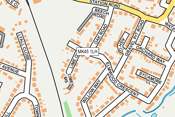 MK45 1LH map - OS OpenMap – Local (Ordnance Survey)