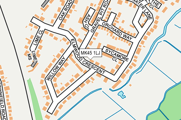 MK45 1LJ map - OS OpenMap – Local (Ordnance Survey)