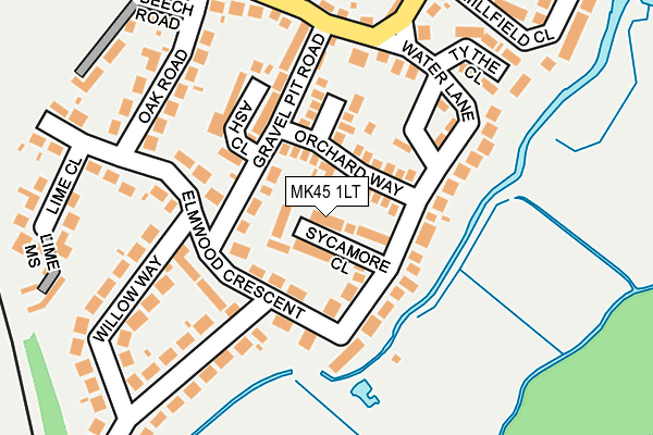 MK45 1LT map - OS OpenMap – Local (Ordnance Survey)