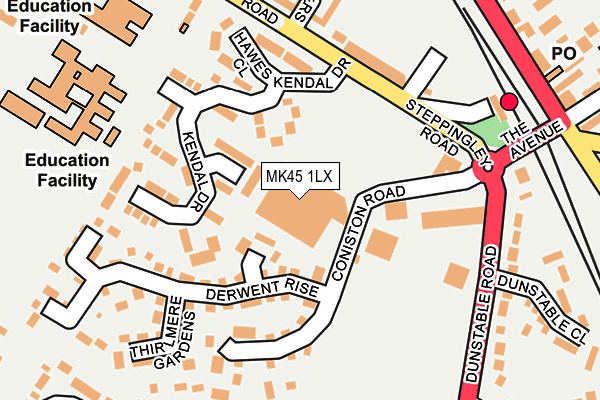 MK45 1LX map - OS OpenMap – Local (Ordnance Survey)