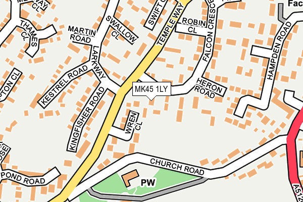 MK45 1LY map - OS OpenMap – Local (Ordnance Survey)