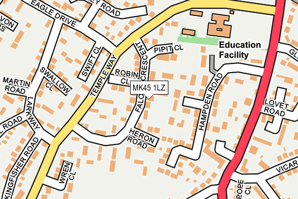 MK45 1LZ map - OS OpenMap – Local (Ordnance Survey)