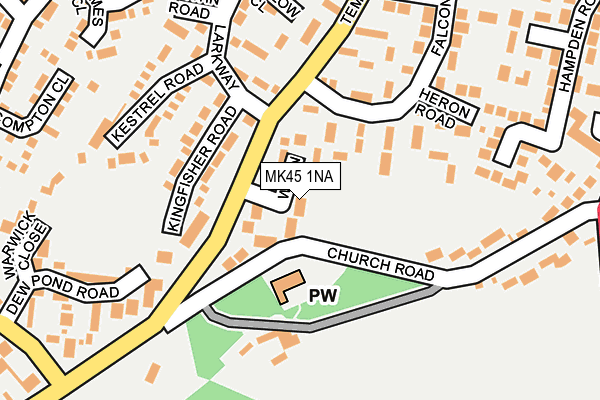 MK45 1NA map - OS OpenMap – Local (Ordnance Survey)