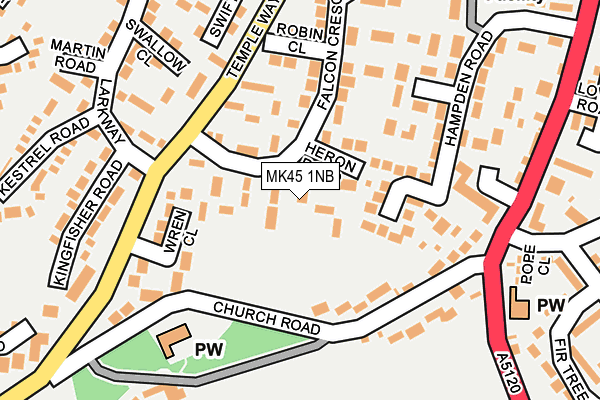 MK45 1NB map - OS OpenMap – Local (Ordnance Survey)