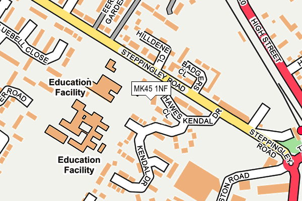 MK45 1NF map - OS OpenMap – Local (Ordnance Survey)