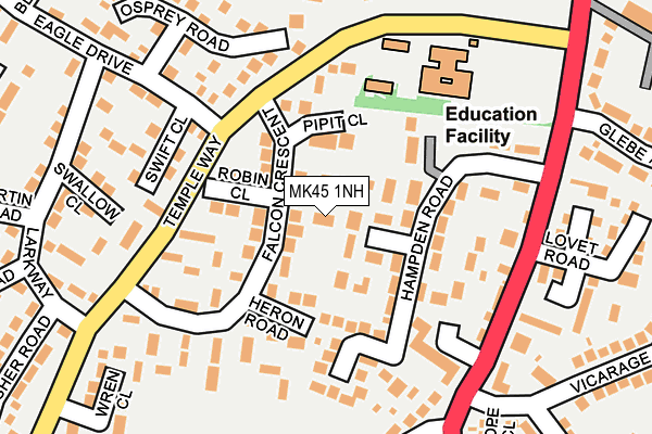 MK45 1NH map - OS OpenMap – Local (Ordnance Survey)