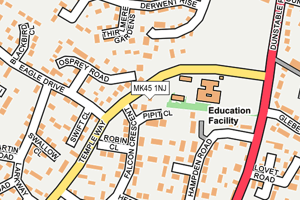 MK45 1NJ map - OS OpenMap – Local (Ordnance Survey)