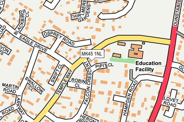 MK45 1NL map - OS OpenMap – Local (Ordnance Survey)