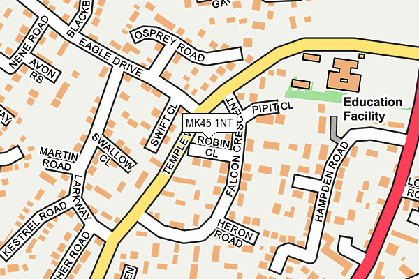 MK45 1NT map - OS OpenMap – Local (Ordnance Survey)