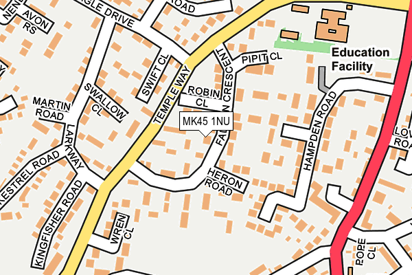 MK45 1NU map - OS OpenMap – Local (Ordnance Survey)