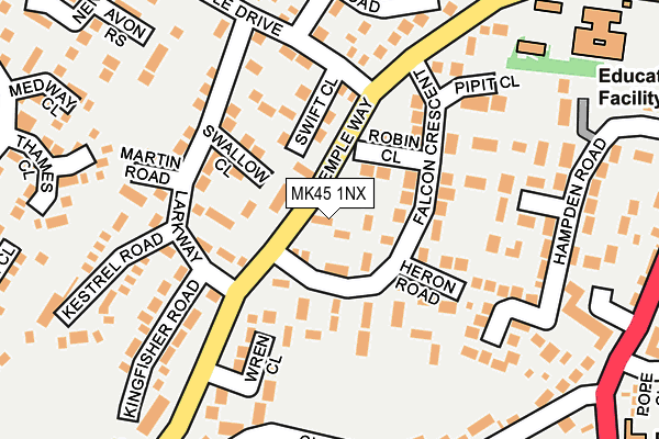MK45 1NX map - OS OpenMap – Local (Ordnance Survey)
